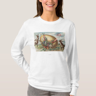Camiseta Páscoa GreetingsRabbits por um ovo decorado