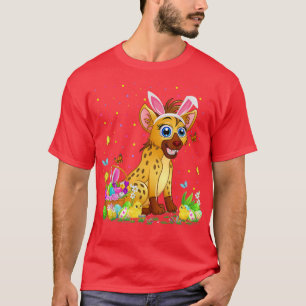 Camiseta Páscoa Hyena Bunny Ovo Caçando Hyena Páscoa doming