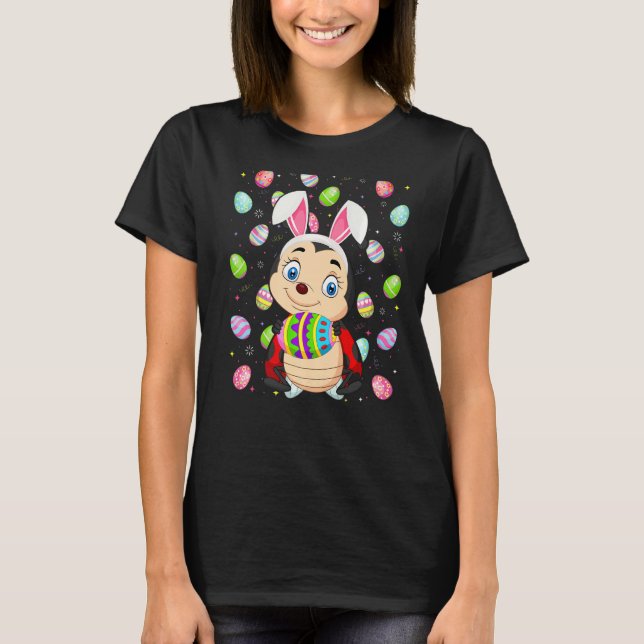 Camiseta Páscoa Ladybug Easter Egg Funny Ladybug domingo (Frente)