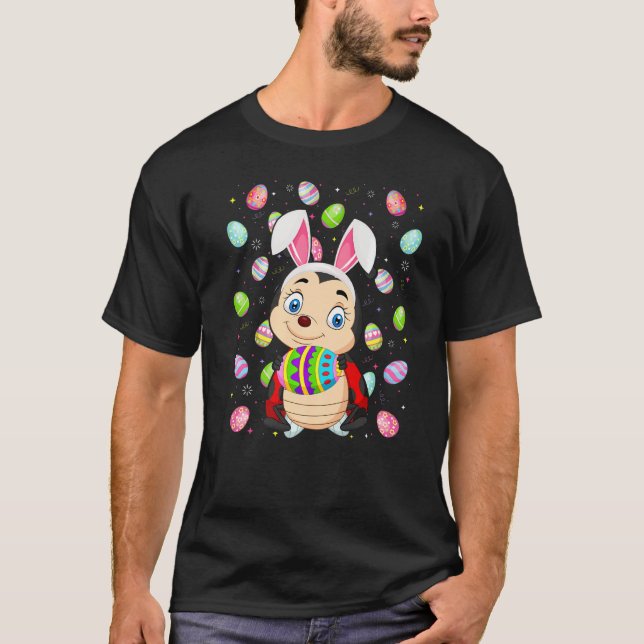 Camiseta Páscoa Ladybug Easter Egg Funny Ladybug domingo (Frente)