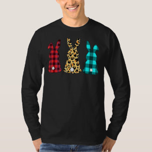 Camiseta Páscoa-leopardo Ovos Coelhinhos Trio Mulheres Boni