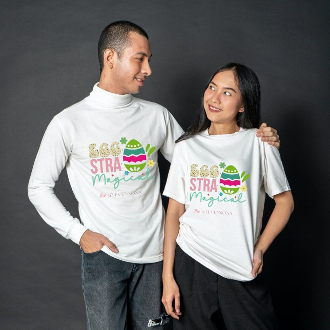 Camiseta Páscoa mágica de Eggstra, família de tipografia ou (Criador carregado)
