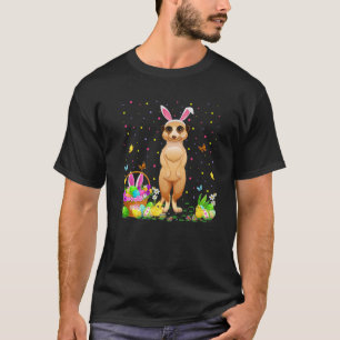 Camiseta Páscoa Meerkat Bunny Egg Caçando Meerkat Páscoa