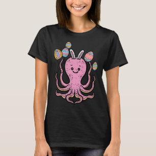 Camiseta Páscoa Octopus Cony Cute Egg Hunt Boys Meninas Cri