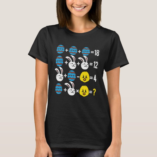 Camiseta Páscoa Ordem de Operações Teste de Matemática (Frente)