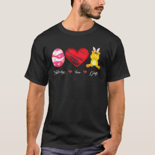 Camiseta Páscoa Ovo Amor Girafa Bunny Day Tee