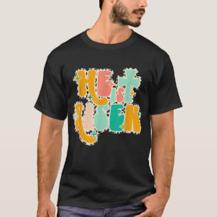Camiseta Páscoa para Christian Ele Jesus é Risen Leopard Gr
