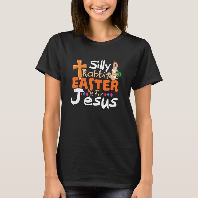 Camiseta Páscoa Para Felz pascoa Jessus Deus Rabbit Domingo (Frente)
