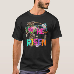 Camiseta Páscoa Para Garotas Cristãs Teen Mãe Ele Está 