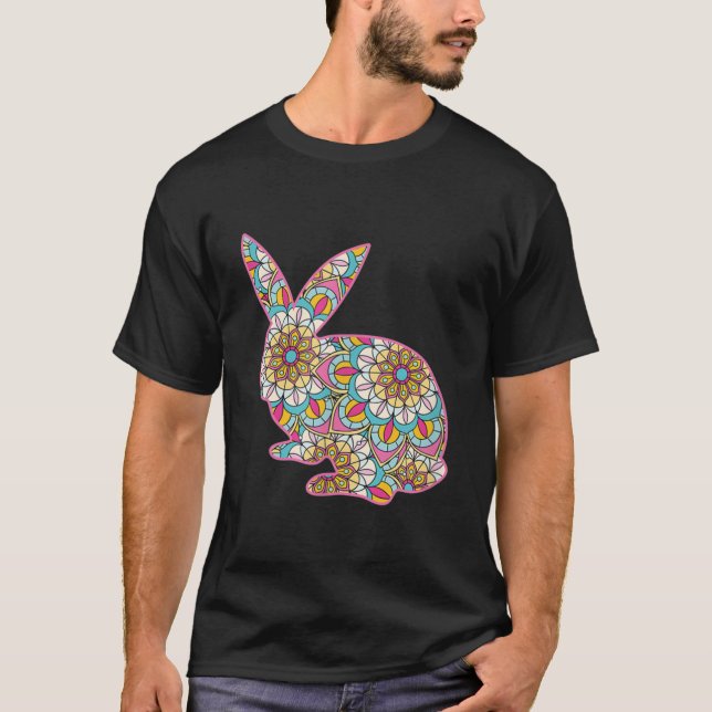 Camiseta Páscoa Para Mulheres Flores De Coelhinhos Da Pásco (Frente)