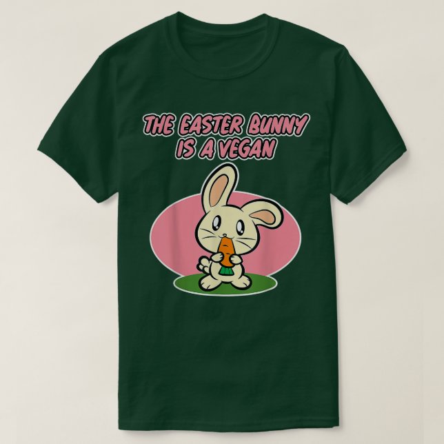 Camiseta Páscoa para Vegans - O coelho da Páscoa é um V (Frente do Design)