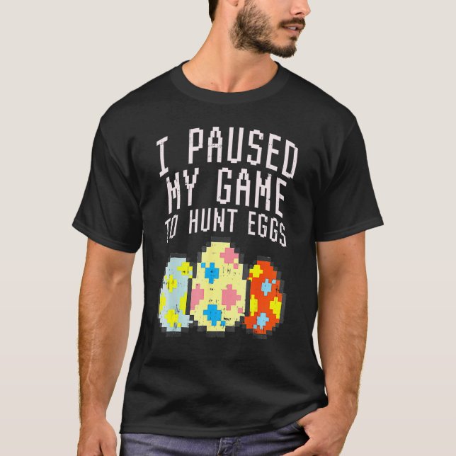 Camiseta Páscoa Pausei Minha Páscoa De Ovos Pixelados Da Ca (Frente)