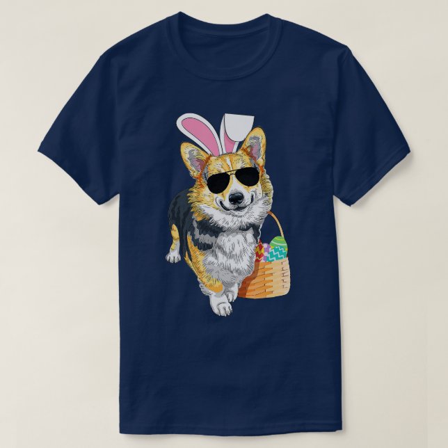 Camiseta Páscoa Preto e Tom do Corgi (Frente do Design)