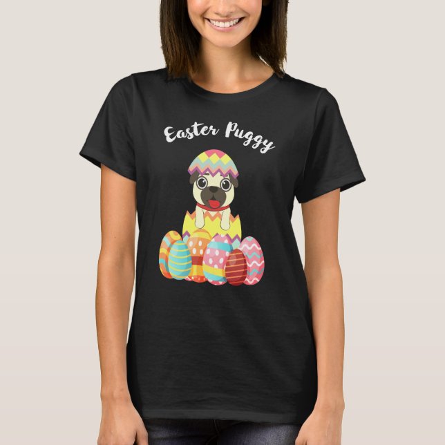 Camiseta Páscoa Puggy Pug Pug Cachorro Páscoa (Frente)