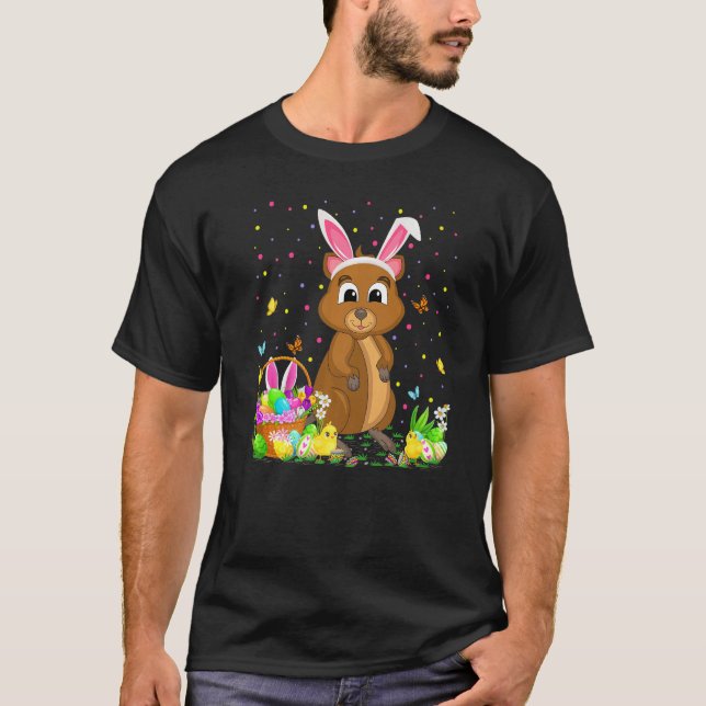 Camiseta Páscoa Quokka Bunny Ovo Caça Quokka Páscoa Sund (Frente)