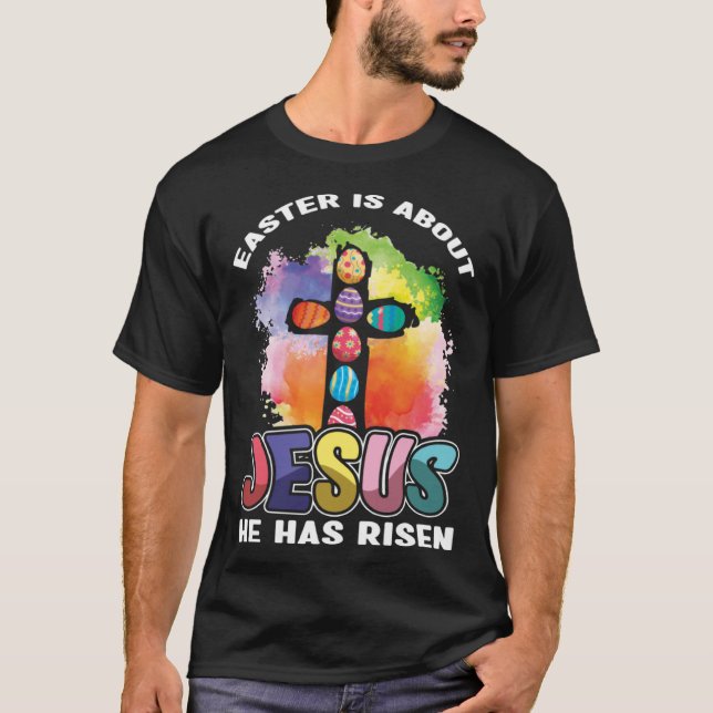 Camiseta Páscoa Religiosa, Domingo, Páscoa Cristã É Para Je (Frente)
