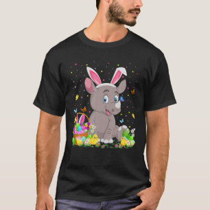 Camiseta Páscoa Rhino Bunny Ovo Caçando Páscoa Rhino Dom
