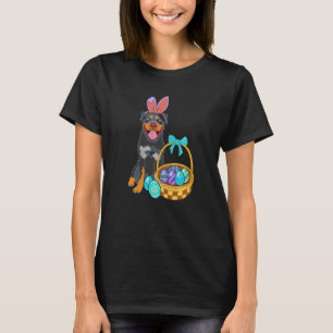 Camiseta Páscoa Rottweiler Cachorro Coelho Orelha Cor Caçad