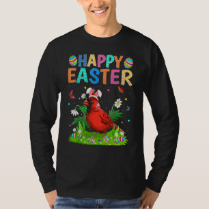 Camiseta Páscoa S da de pássaro cardinal do Norte Engraçad