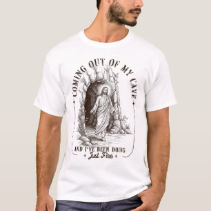 Camiseta Páscoa Saindo da Minha Caverna Ressurreição de Jes
