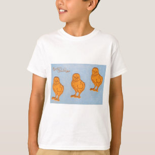 Camiseta Páscoa saudações Pintinhos Azul