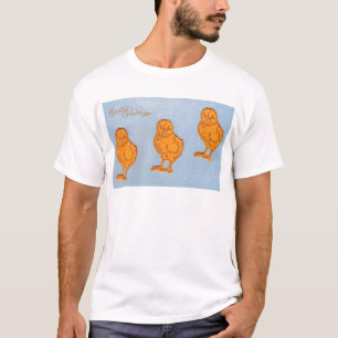 Camiseta Páscoa saudações Pintinhos Azul