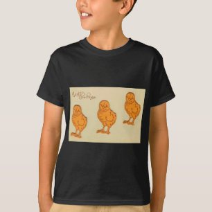 Camiseta Páscoa saudações Pintinhos bege