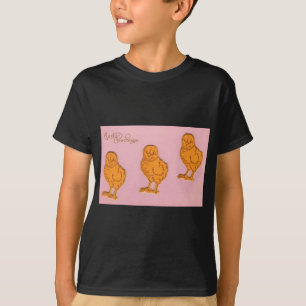 Camiseta Páscoa saudações Pintinhos cor-de-rosa