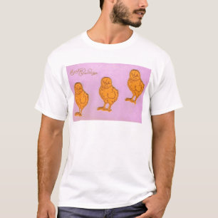 Camiseta Páscoa Saudações Pintinhos Roxo