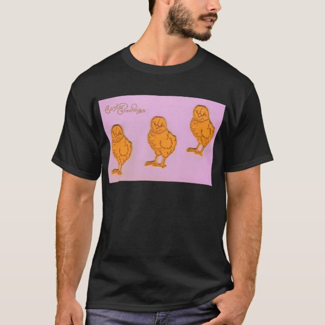 Camiseta Páscoa Saudações Pintinhos Roxo (Frente)