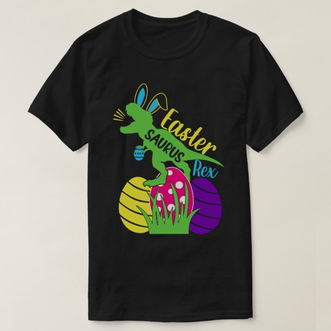 Camiseta Páscoa Saurus Rex Dinossaur Páscoa (Frente do Design)