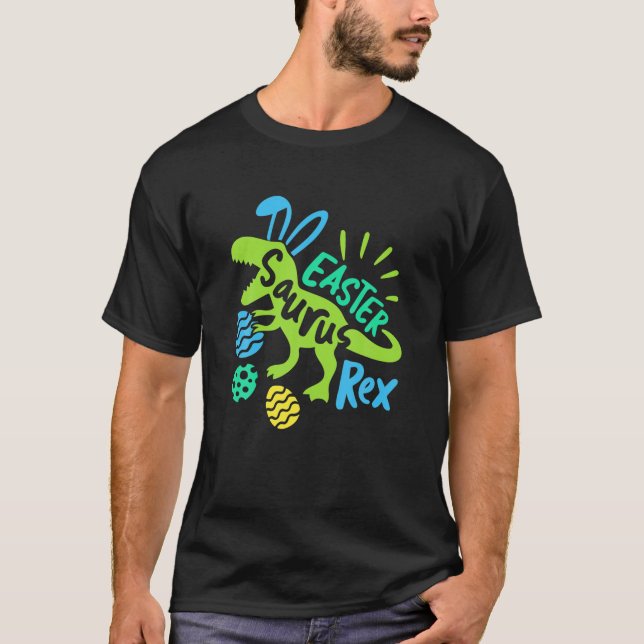 Camiseta Páscoa Saurus Rex Felz pascoa Day Crianças Toddler (Frente)