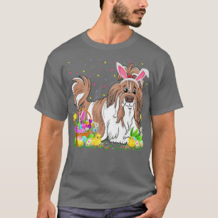 Camiseta Páscoa Shih Tzu Dog Bunny Ovo Caça Shih Tzu Eas