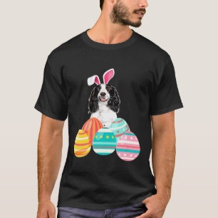 Camiseta Páscoa Springer Spaniel Bunny Orelha Ovos Engraçad