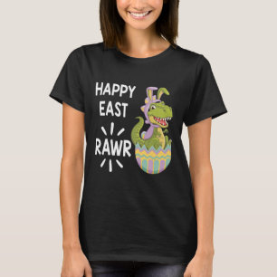 Camiseta Páscoa T Rex Dinossaur Bunny Egg Happy Eastrawawaw
