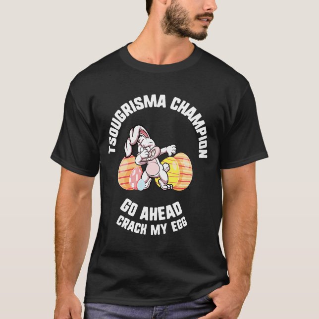 Camiseta Páscoa Tsougrisma Champion Vá Em Frente Dabbing Bu (Frente)