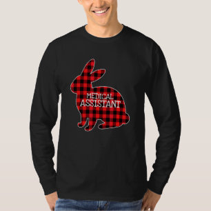 Camiseta Páscoa Vermelho Xadrez Coelho Gráfico M