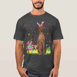 Camiseta Páscoa Vizsla Dog Bunny Egg Caça Vizsla Páscoa 