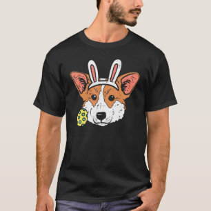 Camiseta Páscoa Welsh Corgi Orelhas de Coelho Dono de Cacho