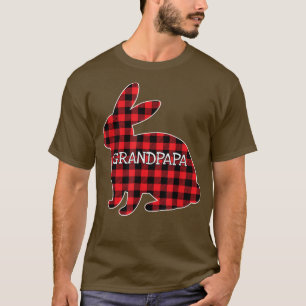 Camiseta Páscoa Xadrez Vermelha Coelho Gráfico Avô M