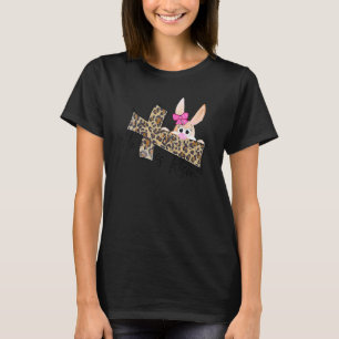 Camiseta Páscoas Cristãs Mãe Bunny Ele É Risen Leopa