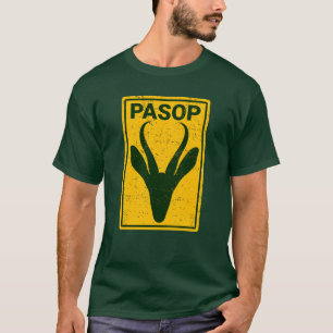 Camiseta Pasop Springbok - Sinal de aviso África do Sul Ru
