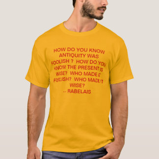 Camiseta passado contra o presente