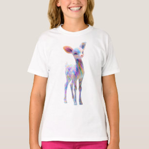 Camiseta Passado Iridescente Caprichoso Fawn Arco-íris Cria