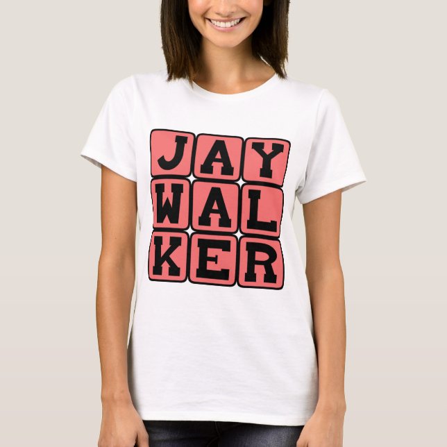 Camiseta Passageiro irregular, travessia ilegal de rua (Frente)