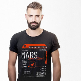 Camiseta Passagem de Cartaz de Viagem de Mars