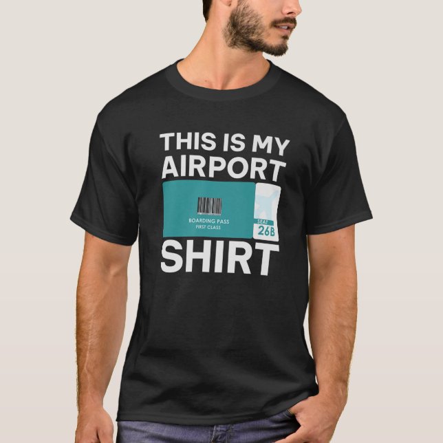 Camiseta Passagem De Embarque De Aeroporto Engraçado, Viage (Frente)