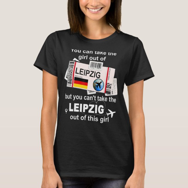 Camiseta Passagem de embarque de Leipzig Girl (Frente)