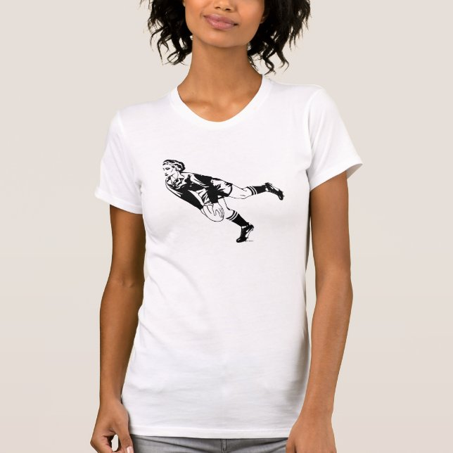 Camiseta Passagem do rugby das mulheres (Frente)