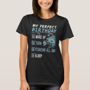 Camiseta Passando À Pesca De Aniversário De 5 de Aniversári